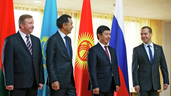 Премьер-министр РФ Д.Медведев принимает участие в заседании межправительственного совета стран-членов ЕАЭС в Белоруссии