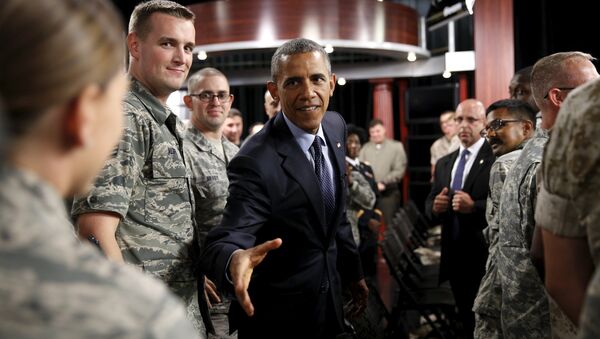 Барак Обама на встрече с военнослужащими