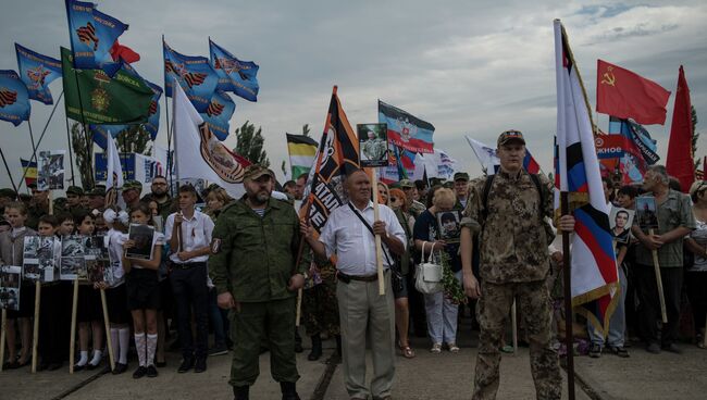 Мероприятия на Саур-Могиле в ознаменование 72-й годовщины освобождения Донбасса от немецко-фашистских захватчиков