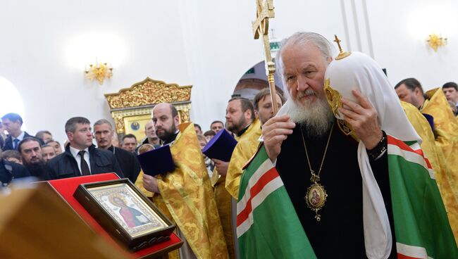 Патриарх Кирилл освятил Богоявленский собор в Новом Уренгое