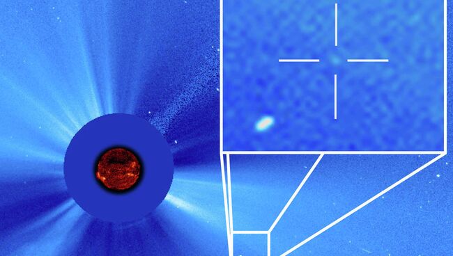 Фотография юбилейной 3000 кометы, полученная зондом SOHO 13 сентября 2015 года