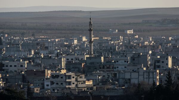 Вид на сирийский город Айн-эль-Араб, также известный как Кобани