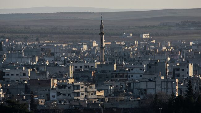 Вид на разрушенный сирийский город Айн-эль-Араб, Архивное фото