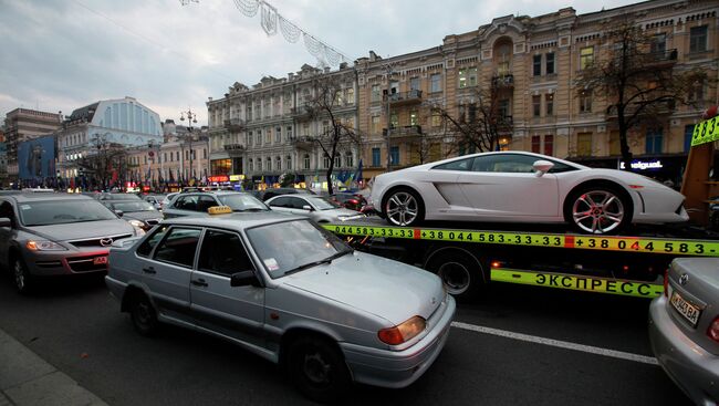 Вид на улицу Крещатик в Киеве, Украина