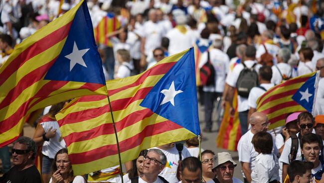 Празднование Дня Каталонии в Барселоне. Архивное фото