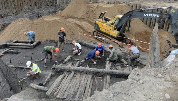 Археологи на территории строящегося парка Зарядье
