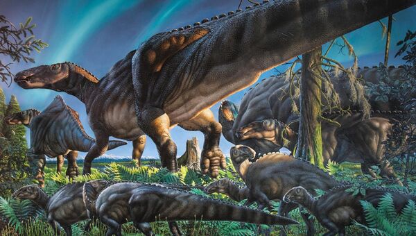 Так художник представил себе зимующего динозавра Ugrunaaluk kuukpikensis