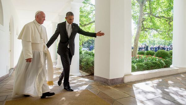 Президент США Барак Обама и Папа Римский Франциск в Белом доме, Вашингтон, США. Архивное фото