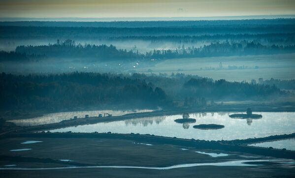 Вид на Рузский район Московской области с высоты птичьего полета