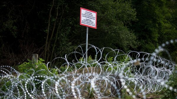 Колючая проволока на границе Венгрии и Хорватии