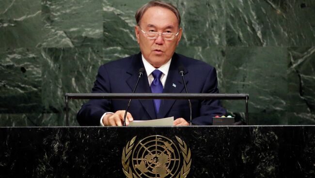 Выступление Нурсултана Назарбаева в ООН. Архивное фото