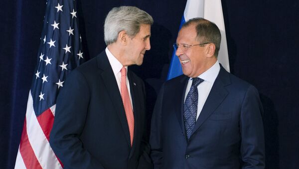 Встреча главы МИД РФ Сергея Лаврова и госсекретаря США Джона Керри на полях ГА ООН