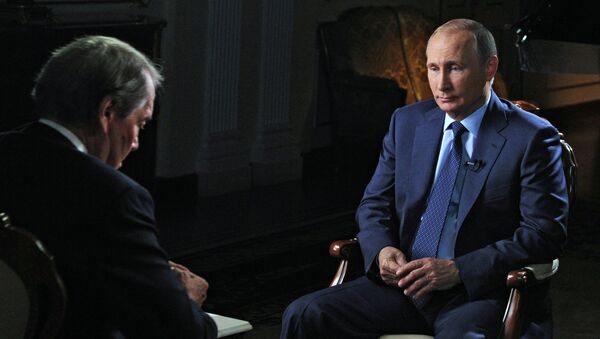 Президент РФ В.Путин дал интервью американскому журналисту для телеканалов CBS и PBS