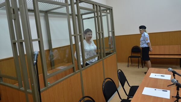 Украинская летчица Надежда Савченко на очередном заседании Донецкого городского суда Ростовской области