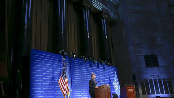 Выступление Петра Порошенко в Колумбийском Университете в Нью-Йорке