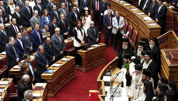 Парламент Греции принимает присягу, 3 октября 2015
