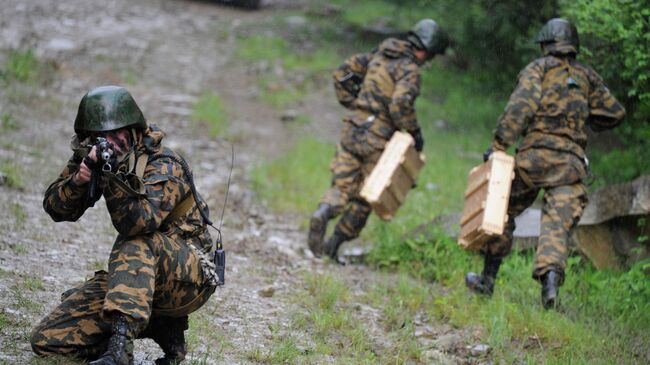 Военнослужащие мотострелковой бригады Южного военного округа на учениях. Архивное фото