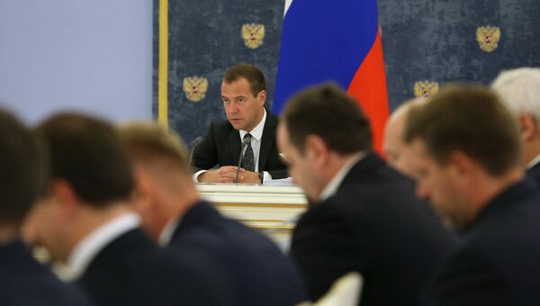 Премьер-министр РФ Д.Медведев проводит заседание правительственной комиссии по бюджетным проектировкам
