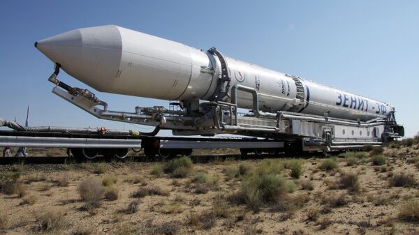 Вывоз ракеты космического назначения Зенит-3М с разгонным блоком Фрегат-СБ