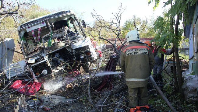 Ликвидация последствий ДТП с участием автобуса с детьми под Хабаровском