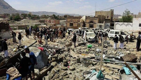 Последствия авиаудара в йеменской провинции. Архивное фото