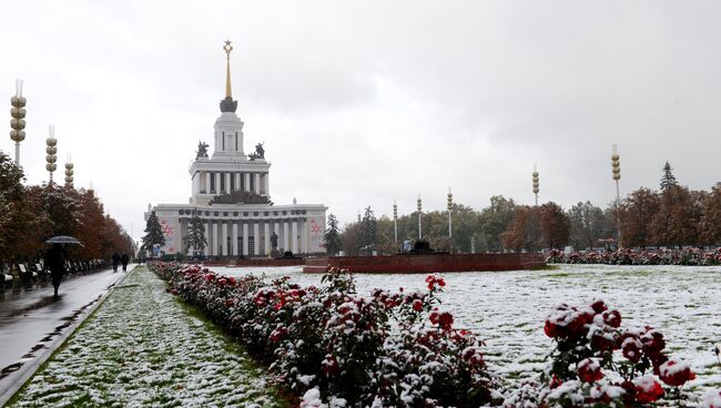 Снег в Москве. Архивное фото