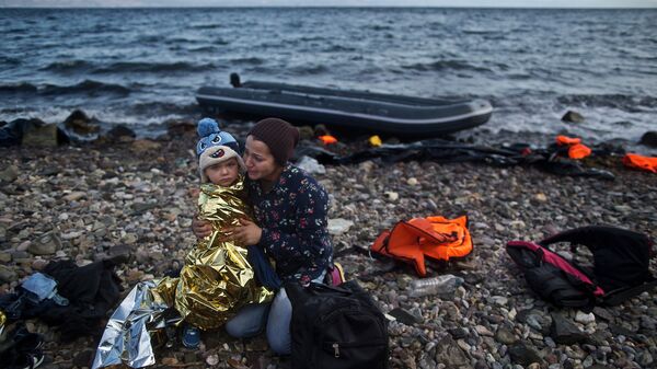 Мигранты из Сирии на греческом острове Лесбос. Архивное фото