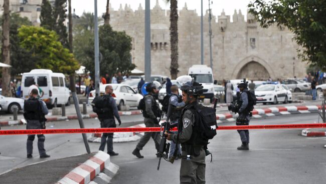 Израильская полиция в Старом городе в Иерусалиме, 10 октября 2015