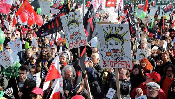 Демонстрация против заключения соглашения о TTIP в Берлине, 10 октября 2015