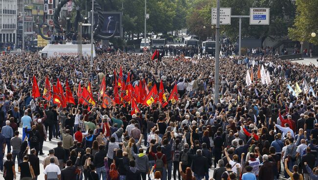 Митинг в  память о жертвах теракта в Анкаре, 11 октября 2015