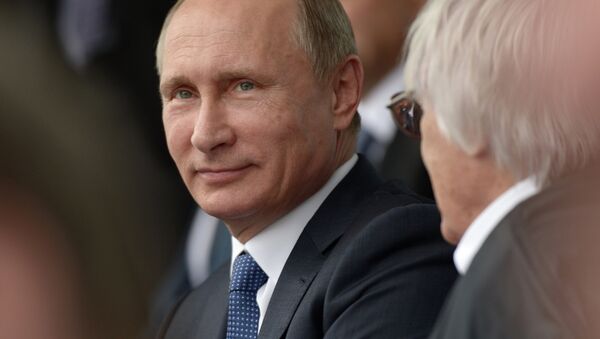 Президент РФ В.Путин посетил Гран-при России гонок Формула-1 в Сочи