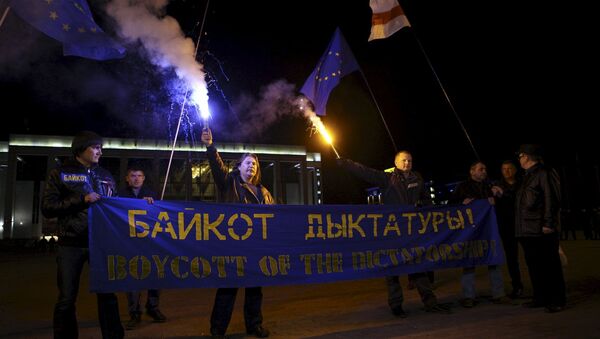 Уличная акция протеста белорусской оппозиции в центре Минска
