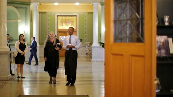 Президент США Барак Обама и писательница Мерилин Робинсон