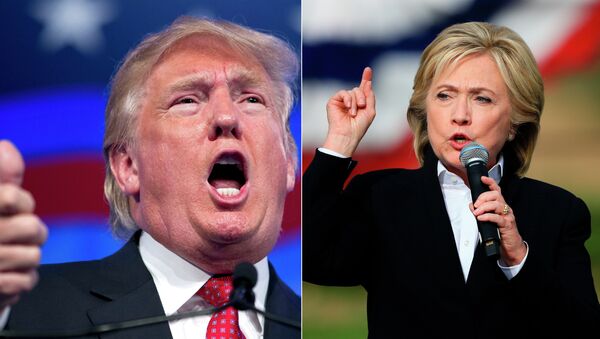 Кандидаты на выборах президента США от республиканцев - Дональд Трамп и Хиллари Клинтон - от демократов. Архив
