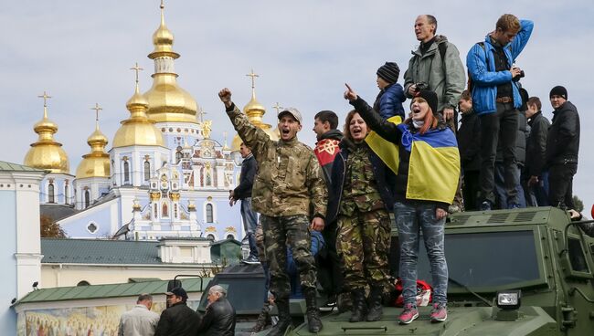 Участники Марша героев в Киеве