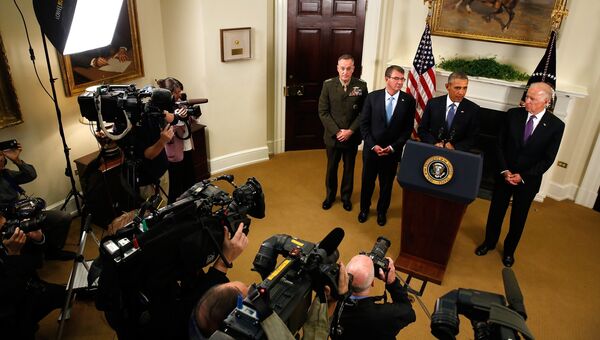 Президент США Барак Обама делает заявление об Афганистане 15 октября 2015