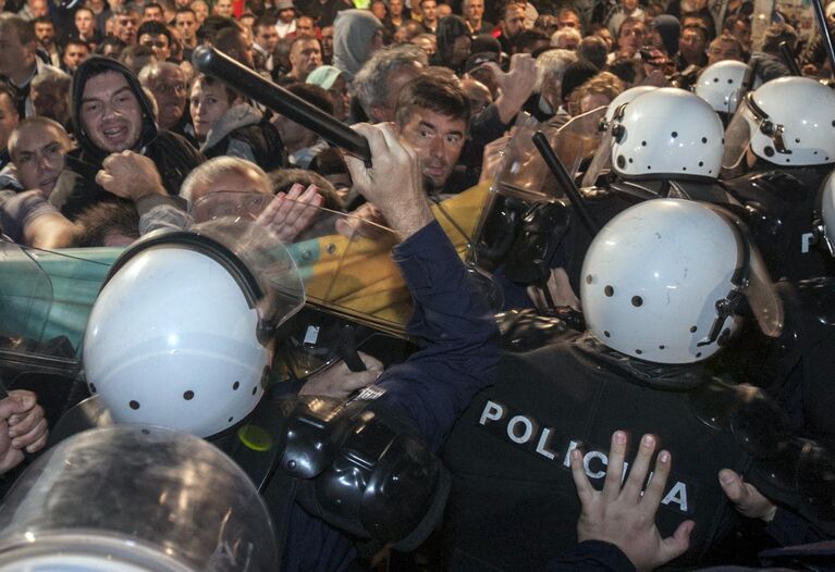 Акция оппозиции в Черногории. Октябрь 2015