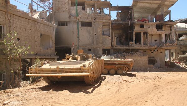 Позиция сирийской армии в районе поселения Сальма и города Забадани. Архивное фото