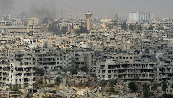 Вид на район Джобар в Дамаске, удерживаемый боевиками Джебхат ан-Нусра. Архивное фото