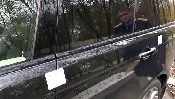 Автомобиль Рендж Ровер, на котором после совершения убийства в администрации Красногорска скрылся подозреваемый в серии убийств Амиран Георгадзе