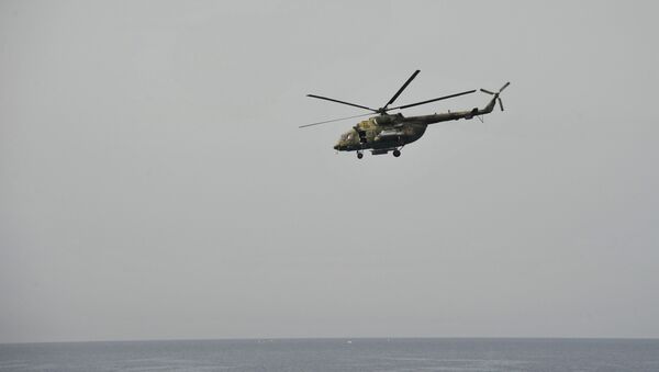 Российские вертолеты над Средиземным морем в Латакии, Сирия. Архивное фото