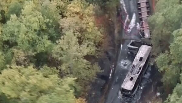 Столкновение пассажирского автобуса и грузовика неподалеку от города Либурн в департаменте Жиронда, Франция