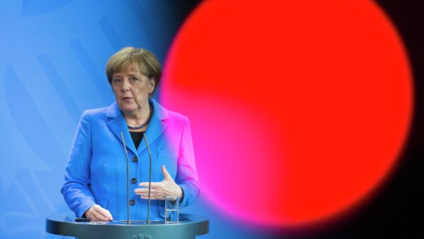 Канцлер Германии Ангела Меркель во время пресс-конференции с премьер-министром Украины в Берлине. Архивное фото