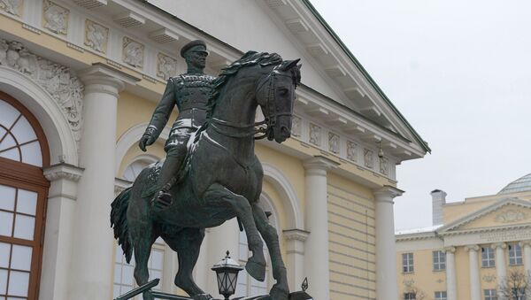Открытие второго памятника маршалу Георгию Жукову на Манежной площади в Москве