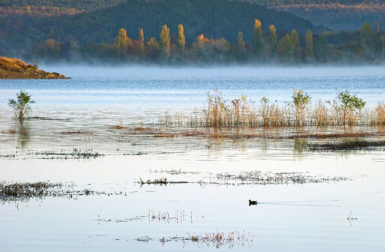 Утро на симферопольском водохранилище в Крыму