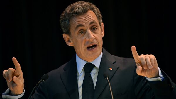 Экс-президент Франции Николя Саркози читает лекцию студентам МГИМО. 29 октября 2015