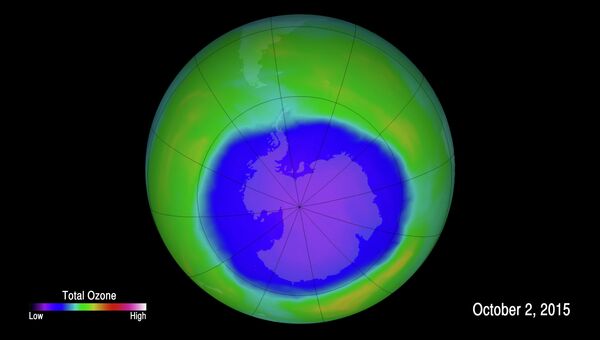 Озоновая дыра в октябре 2015 года