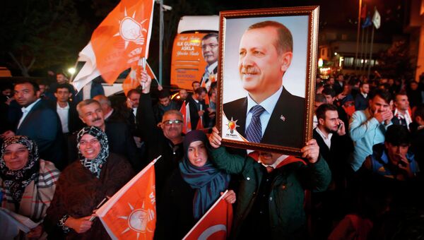 Сторонники президента Турции Тайипа Эрдогана