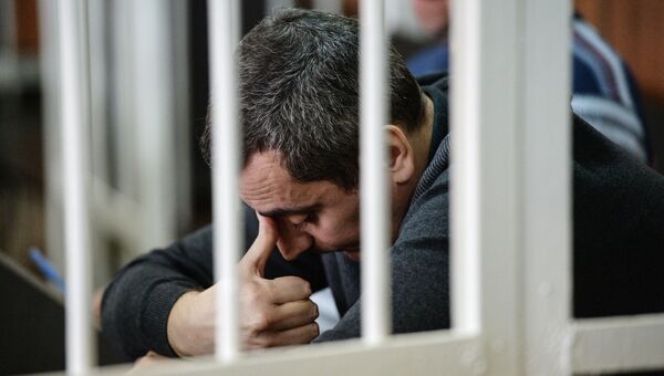 Бывший вице-мэр Новосибирска Александр Солодкин (младший) в зале Новосибирского областного суда во время оглашения приговора