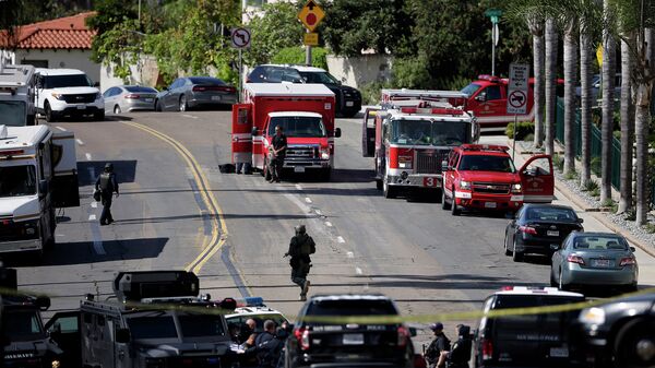 Полицейские и пожарные перекрыли окрестность в Сан-Диего